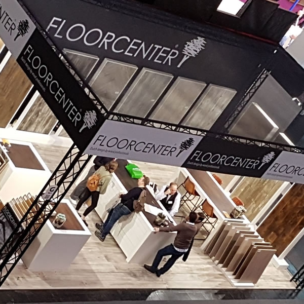 Optimale presentatie vloeren Floorcenter in beursstand